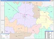 Van Wert County Wall Map Color Cast Style